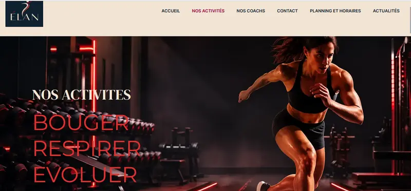 Page Nos activités du site Studio Élan : « Bouger, respirer, évoluer »